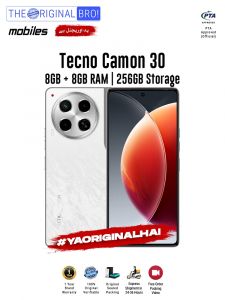 Tecno Camon 30 - 8GB RAM - 256GB Storage - PTA Approved - 12 Months Warranty - White - The Original Bro Mobiles - TOB36
